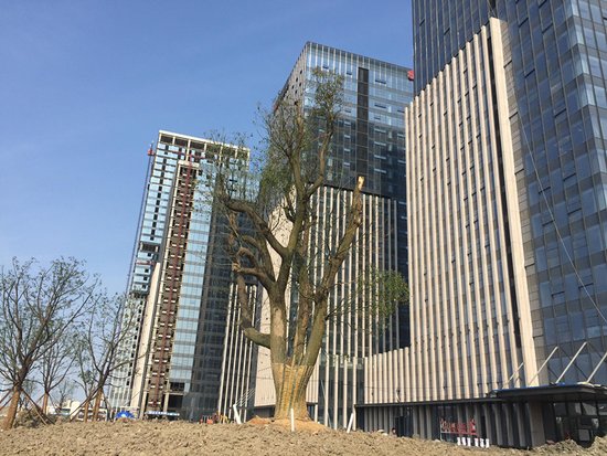 盐城金融城外墙清洗施工